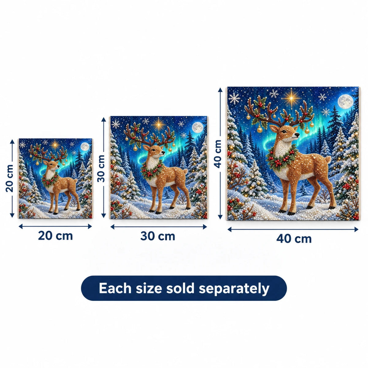 Aurora Christmas Reindeer pearl painting kit – size image