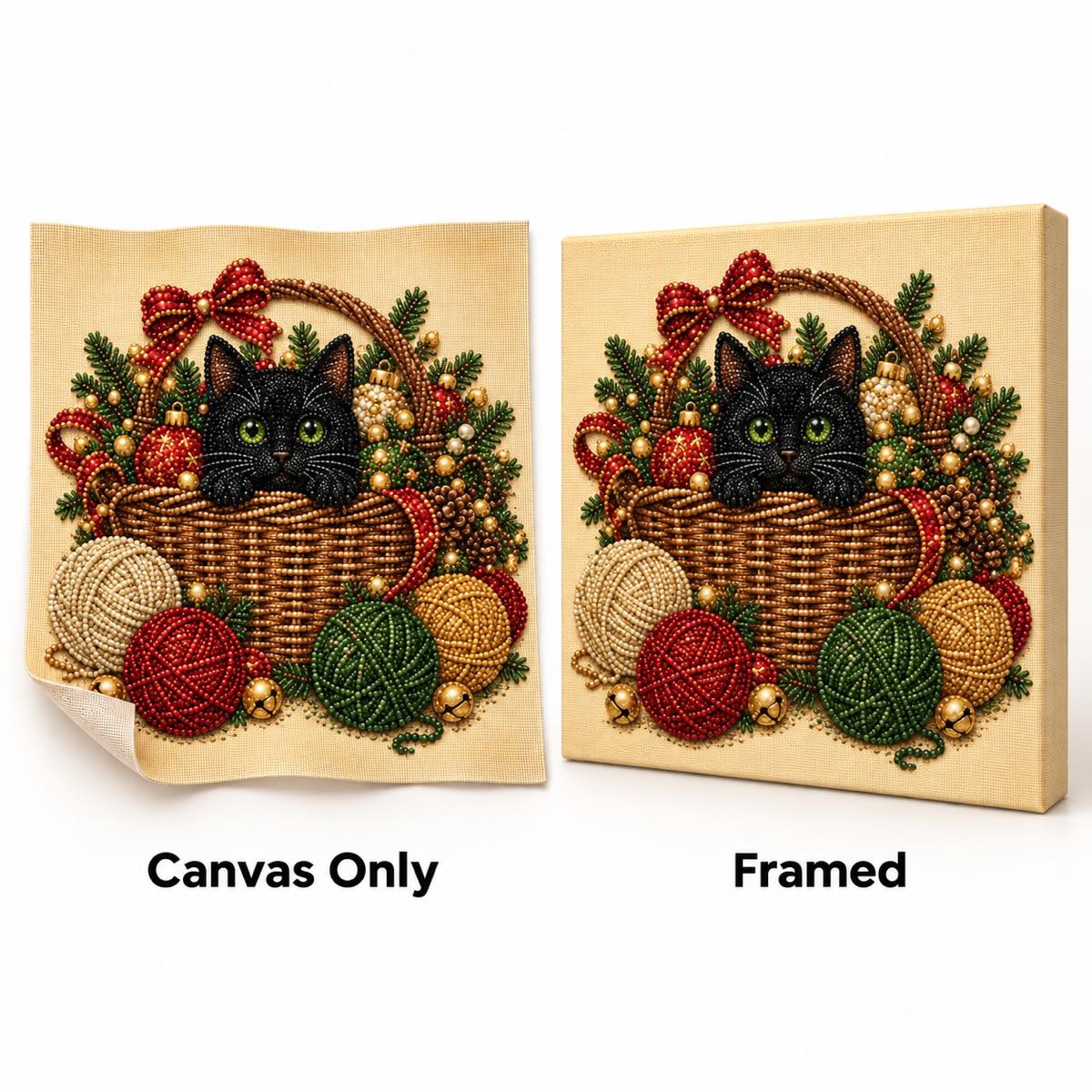 Black Cat and Yarn Basket Christmas — style image
