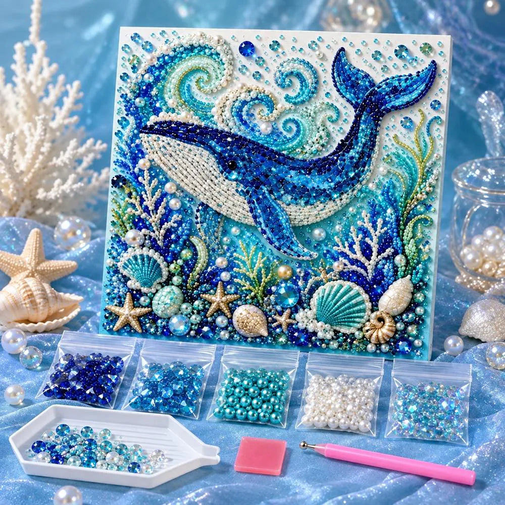Blue whale pearl painting kit contents as shown