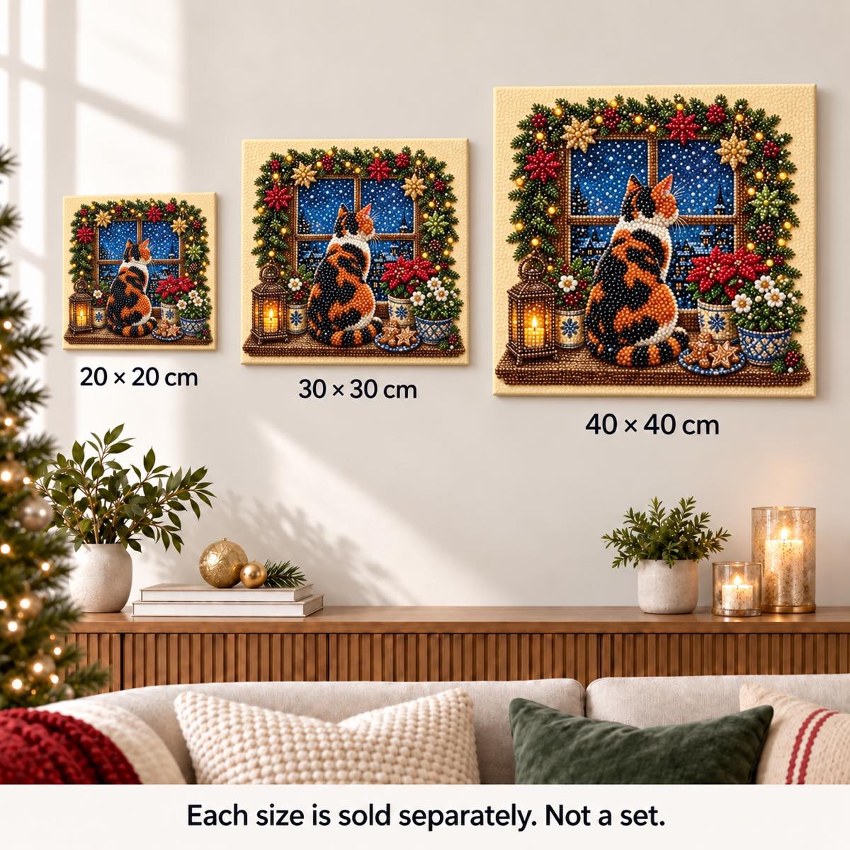 Calico Cat Winter Window — size image
