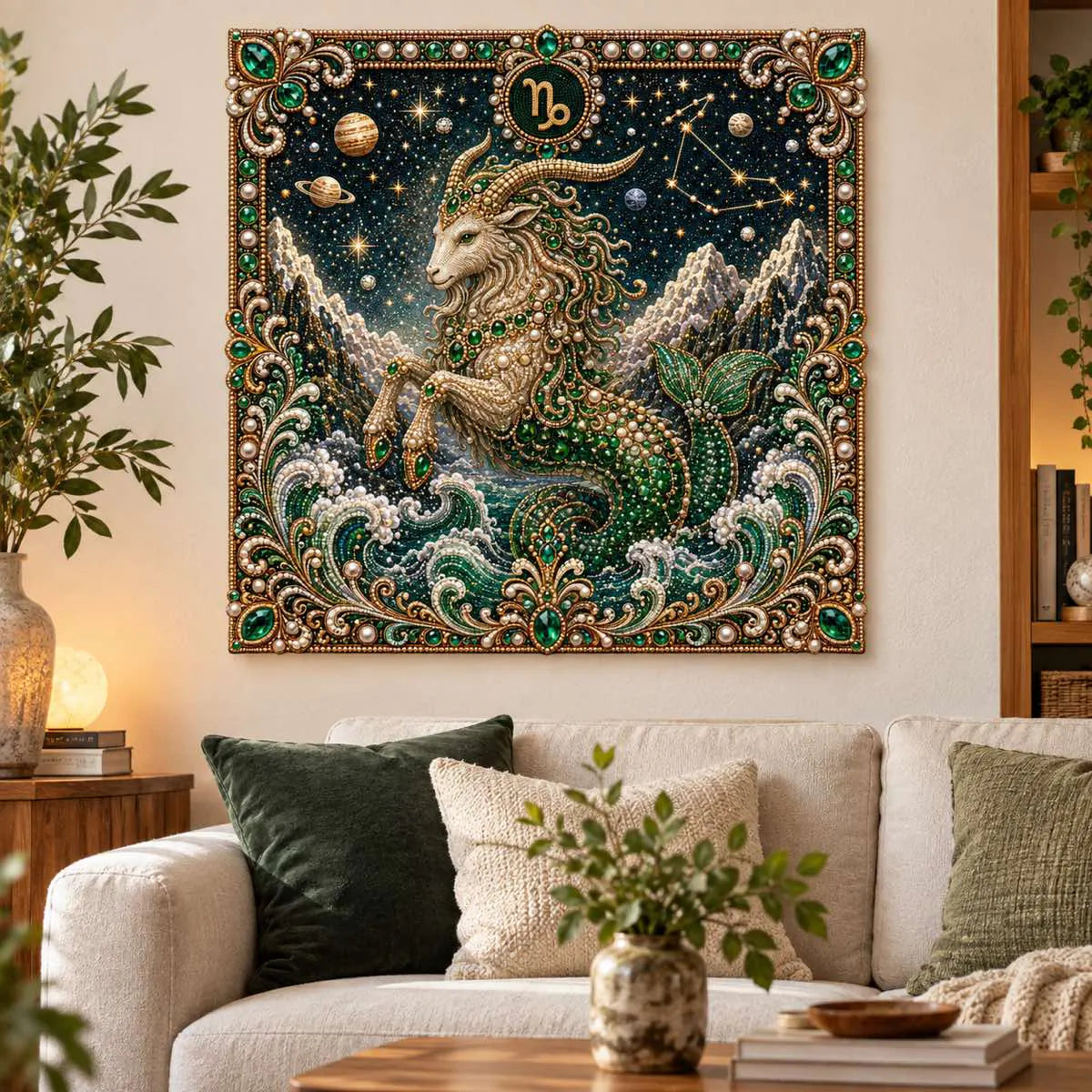 capricorn pearl artwork shown as a home display example