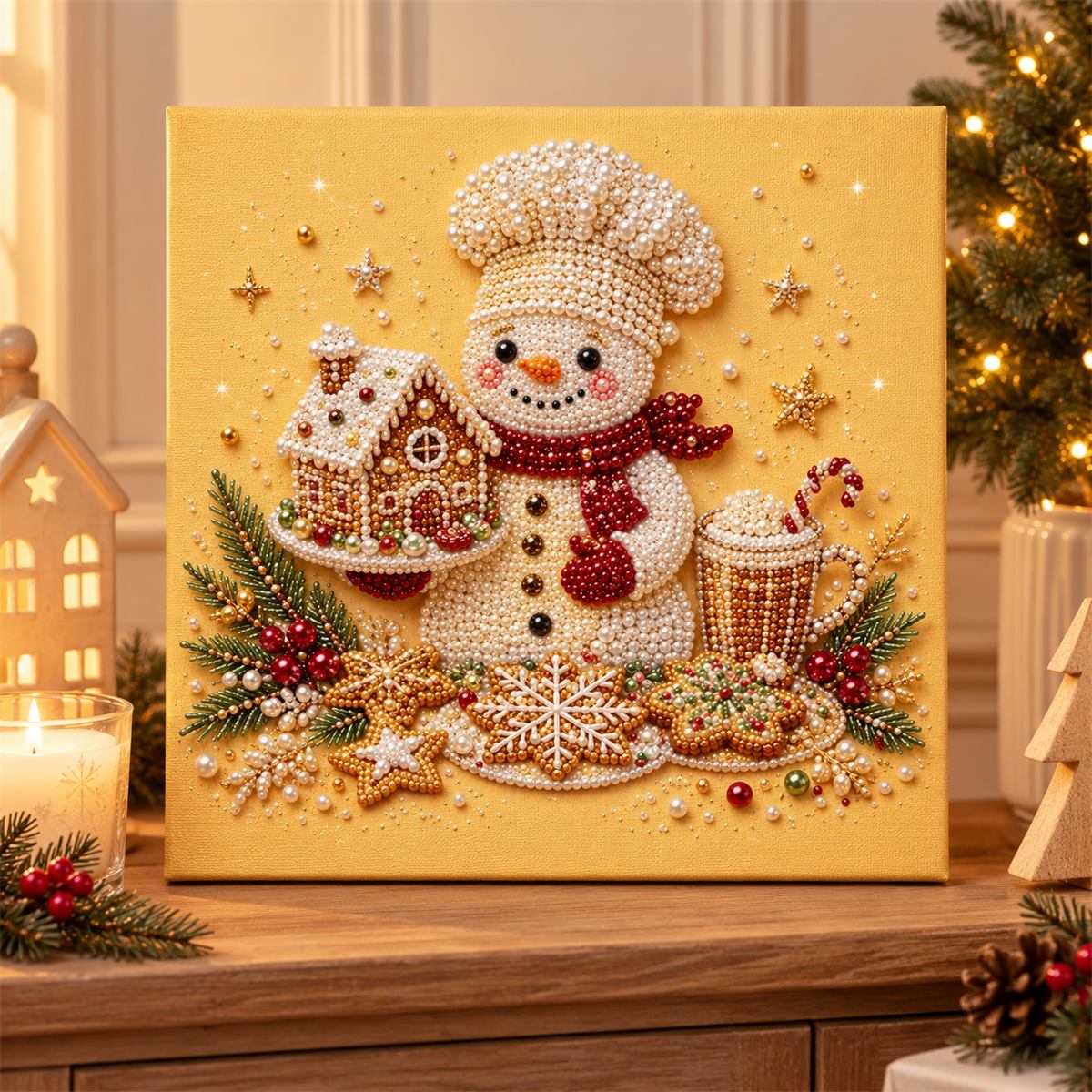 Chef Snowman Gingerbread House — room image