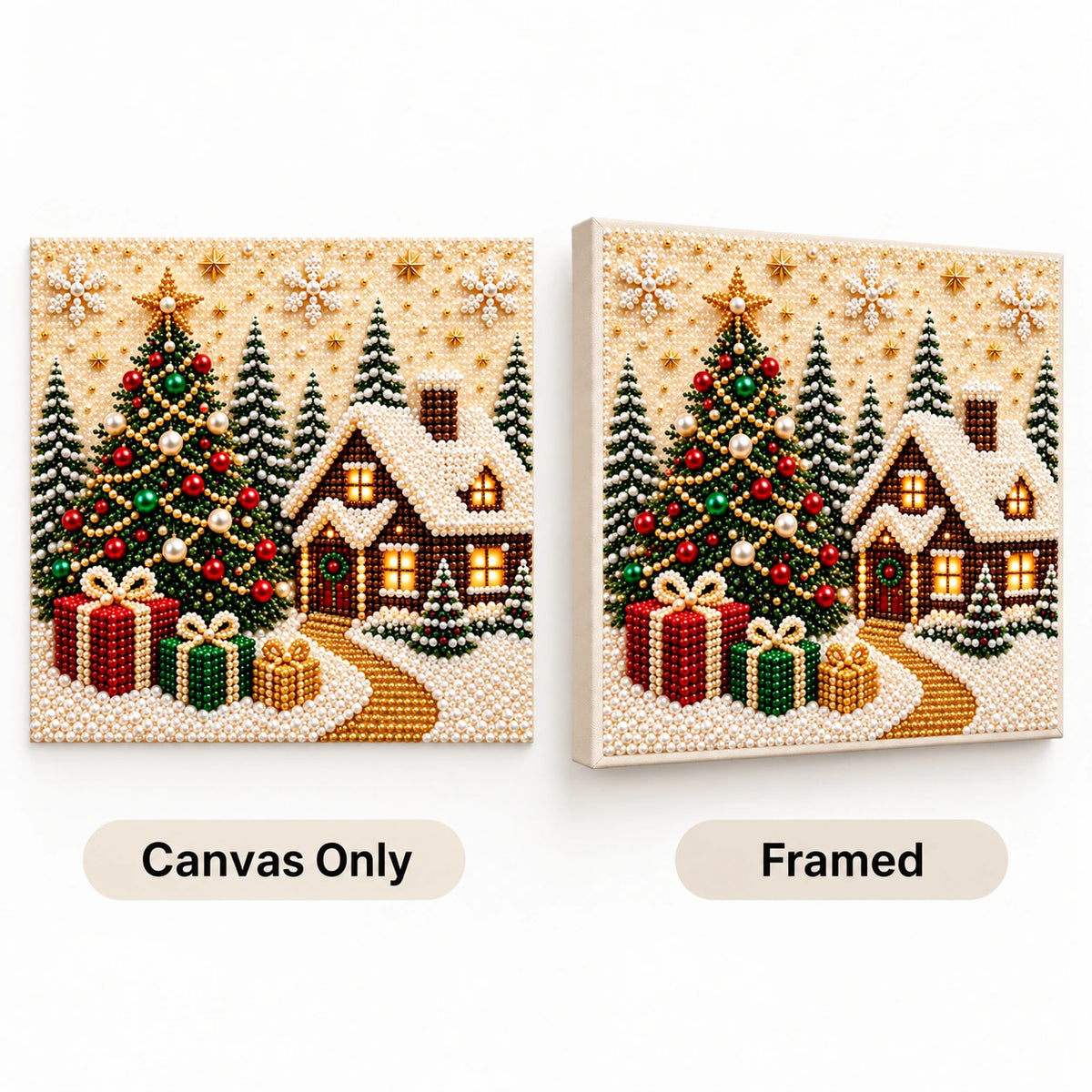 Christmas Cottage pearl painting kit – style image