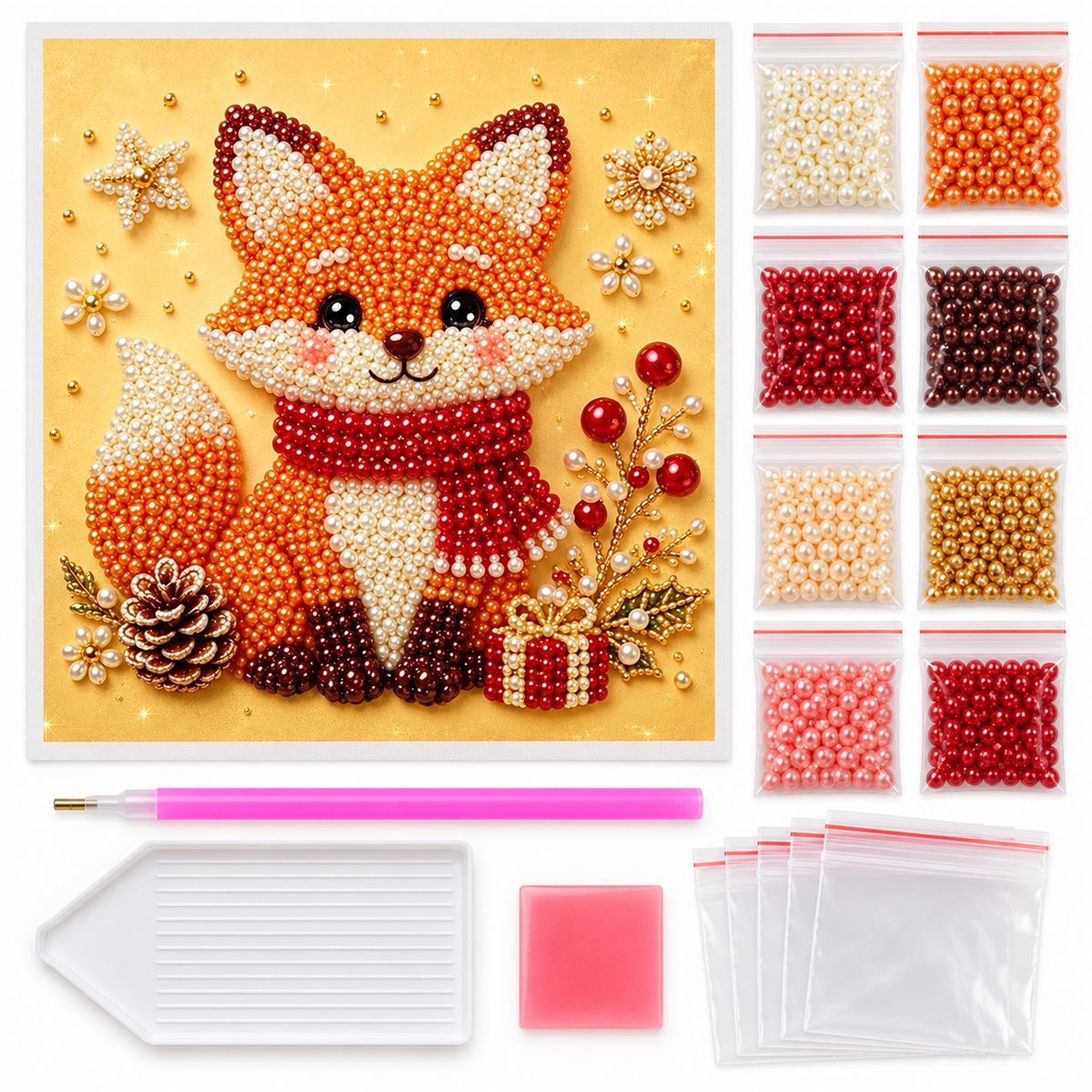 Christmas Fox Pinecone Gift — kit image