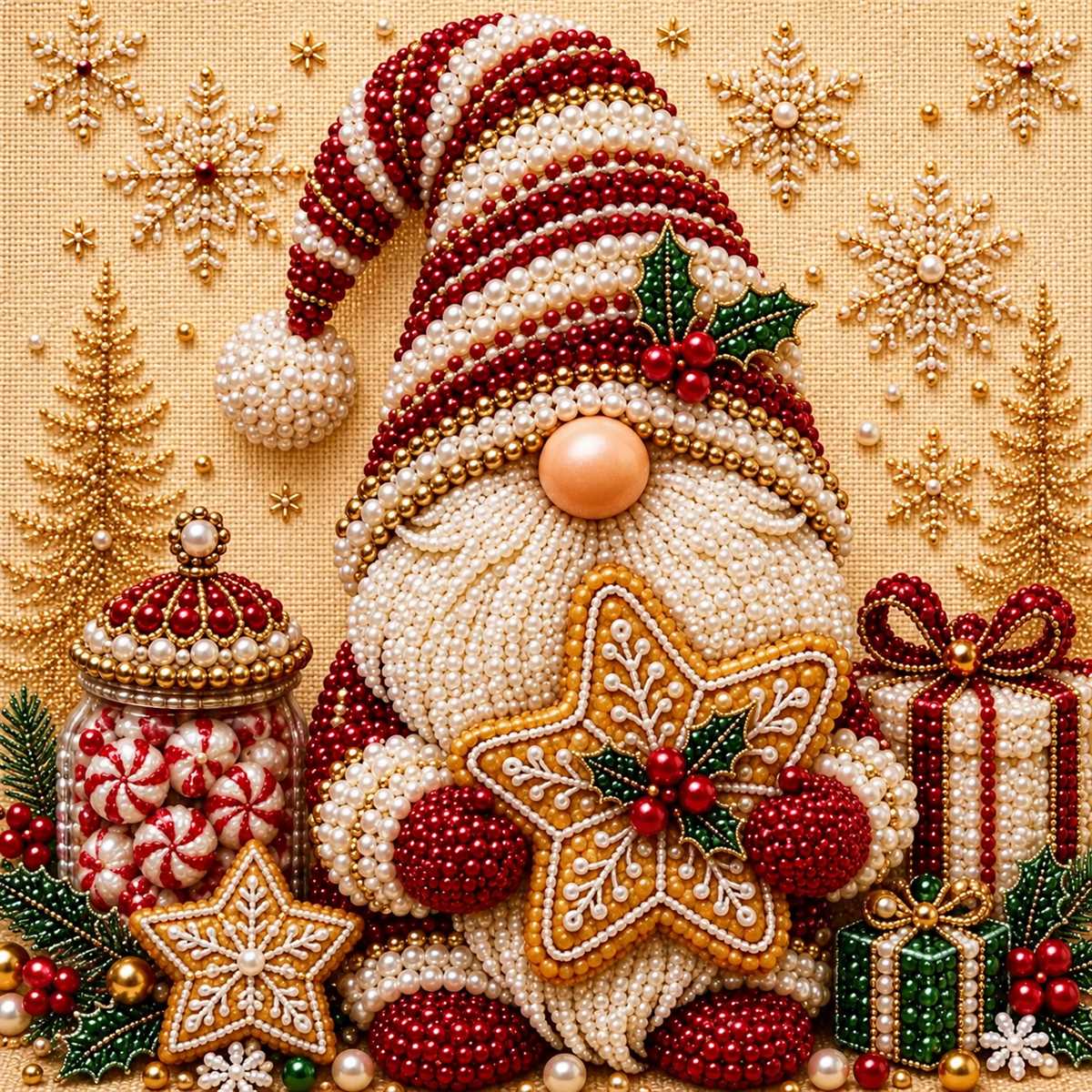 Christmas Gnome Gingerbread Star — detail image