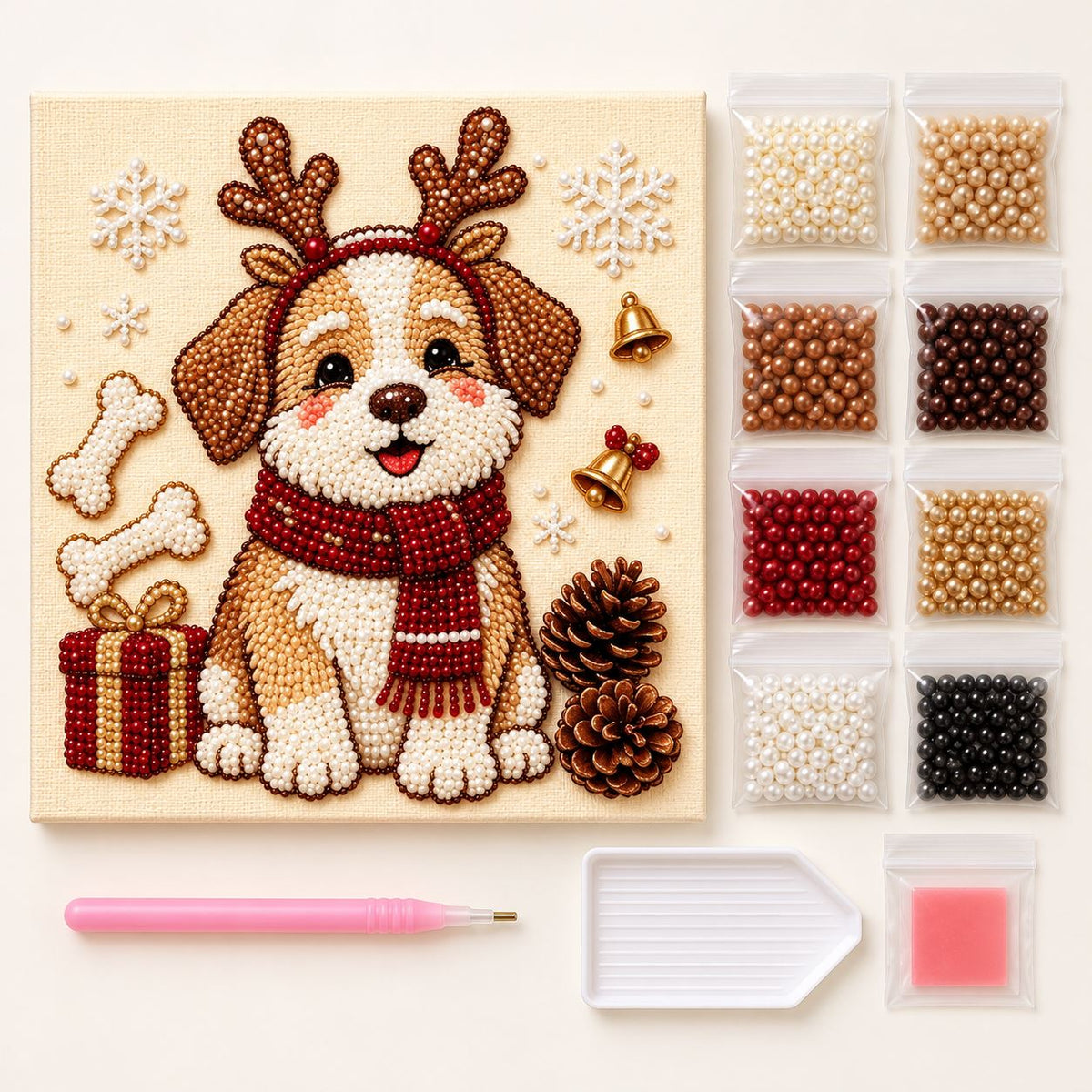 Christmas Puppy with Antlers — kit image