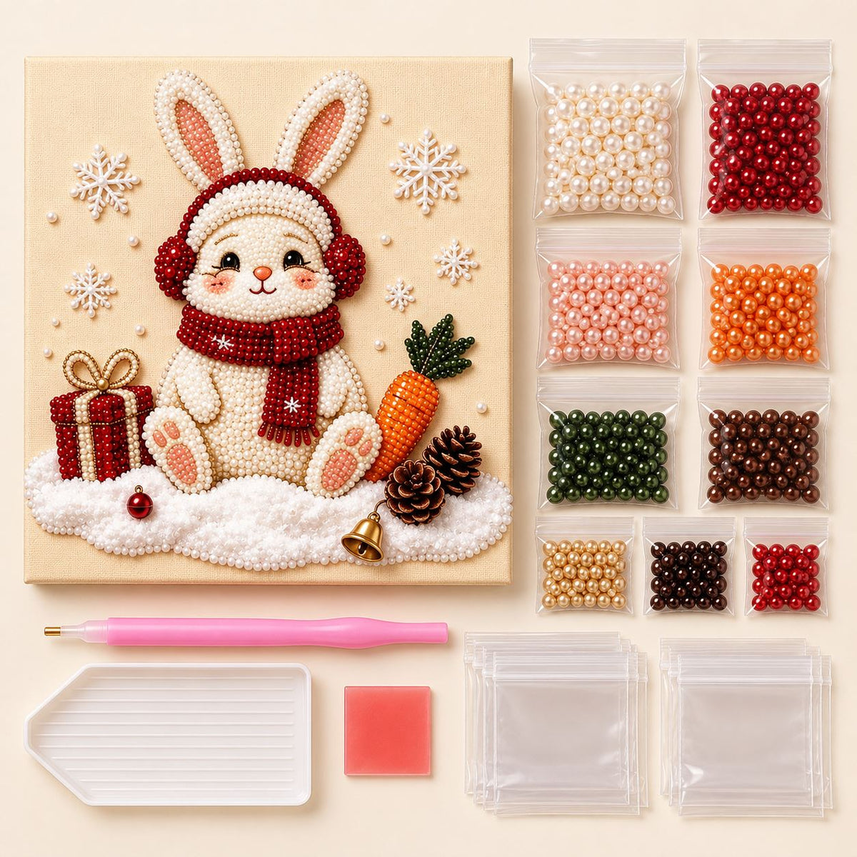 Christmas Rabbit with Gift — kit image