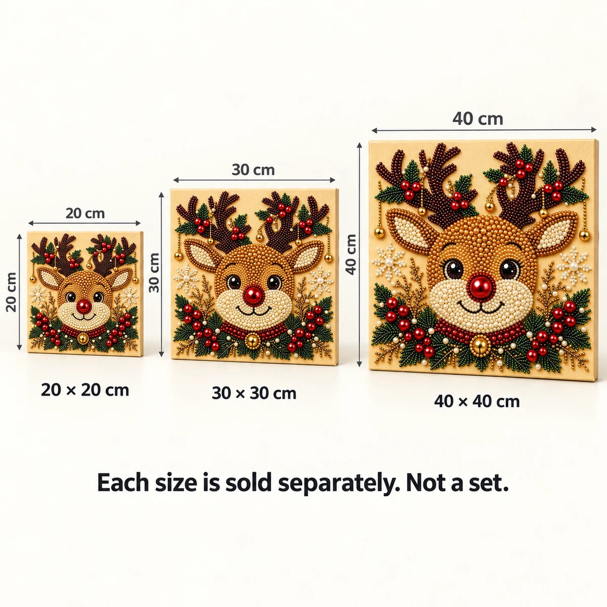 Christmas Reindeer pearl painting size