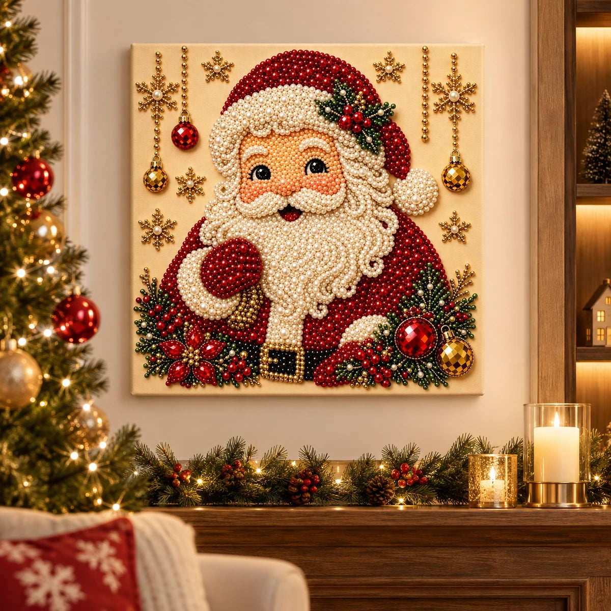 Classic Santa Claus Pearl Diamond Painting Kit room image
