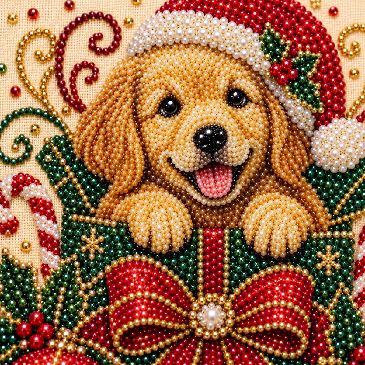 Golden Puppy Gift Box Christmas — detail image