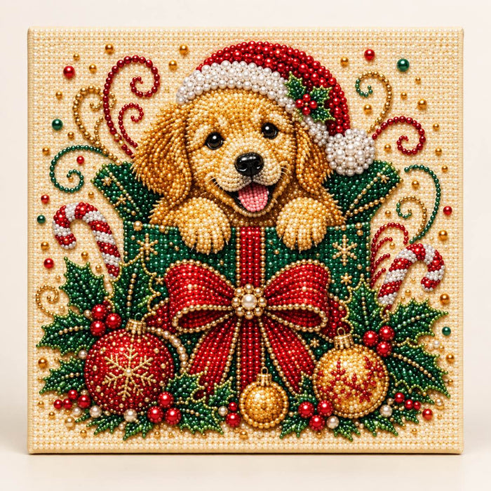Golden Puppy Gift Box Christmas — hero image
