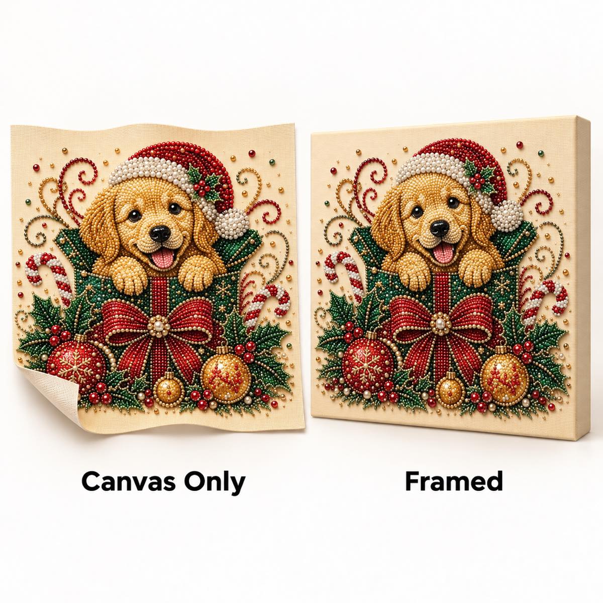 Golden Puppy Gift Box Christmas — style image