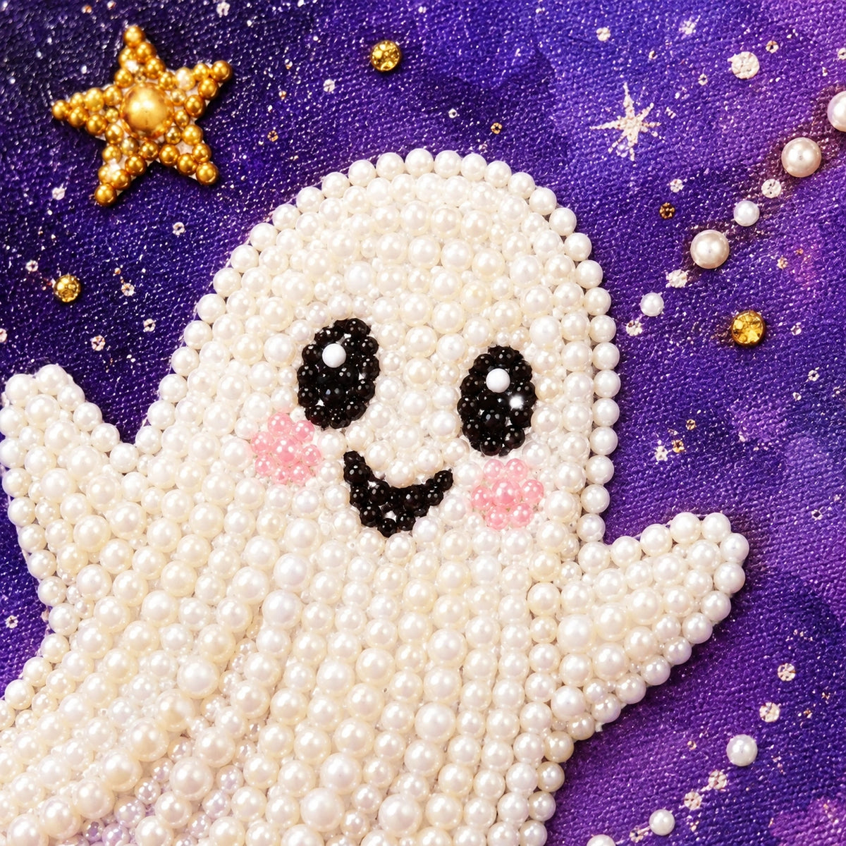 Halloween Ghosts and Pumpkins Pearl Diamond Painting detail