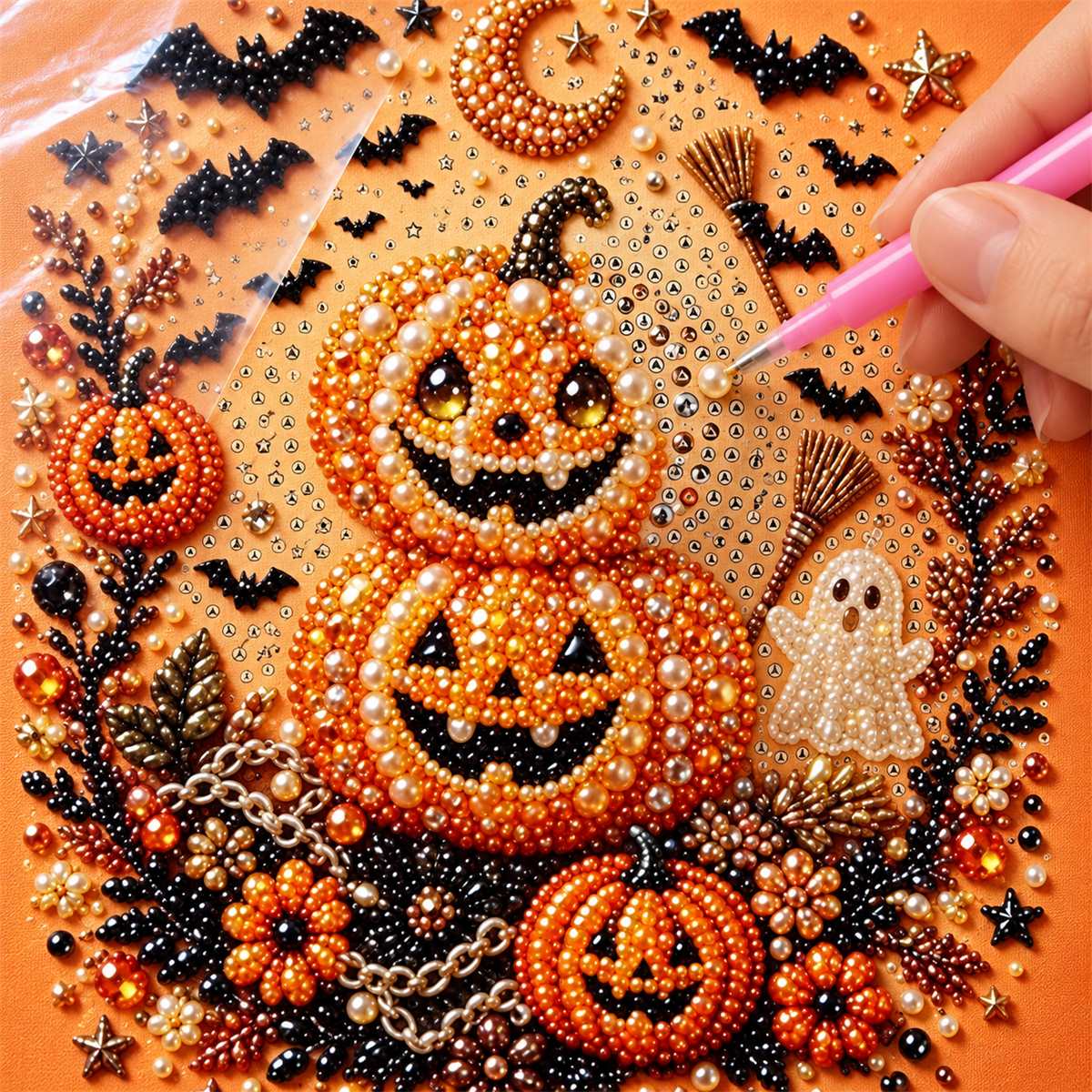 Halloween Pumpkin Stack — process image