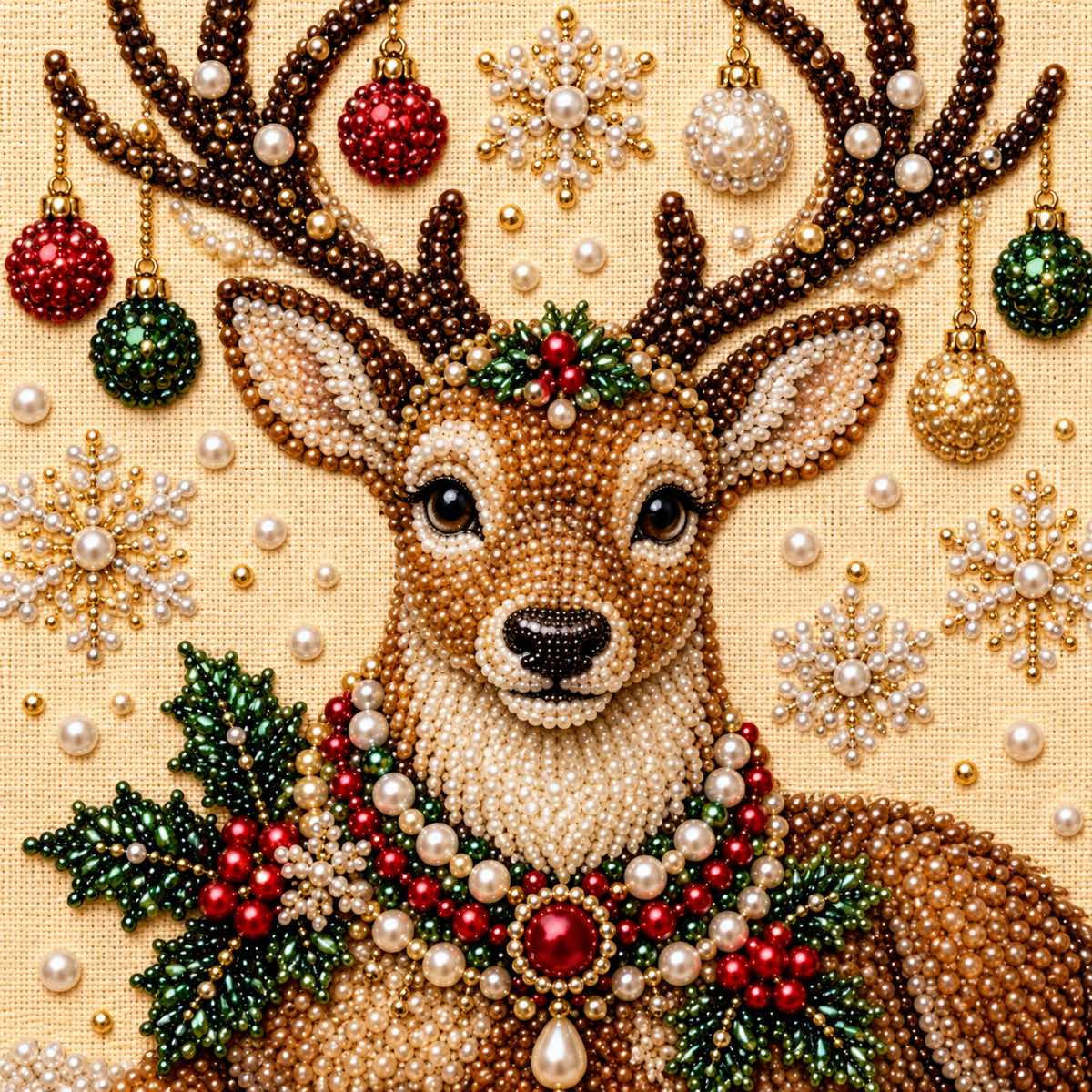 Jeweled Reindeer Christmas — detail image