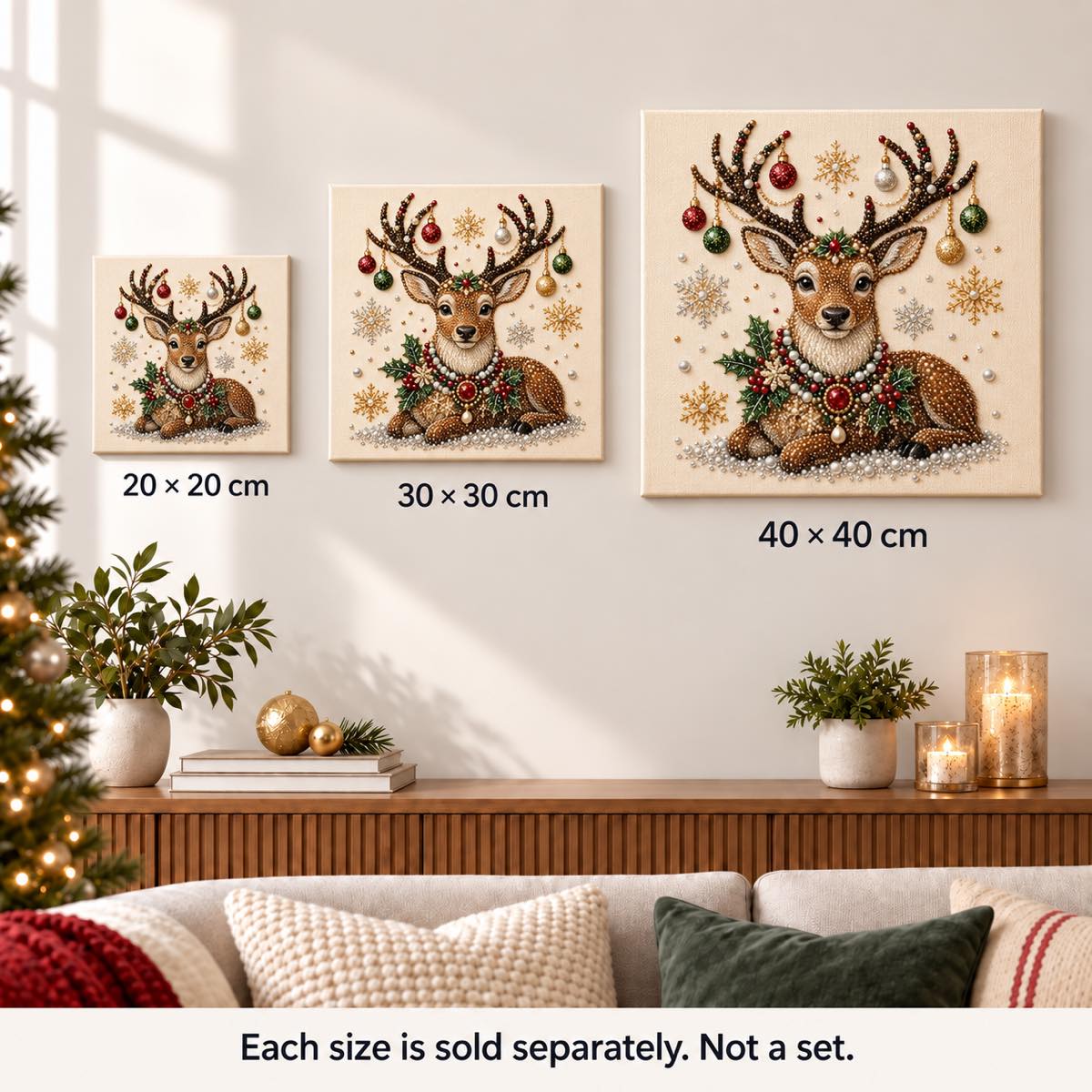 Jeweled Reindeer Christmas — size image