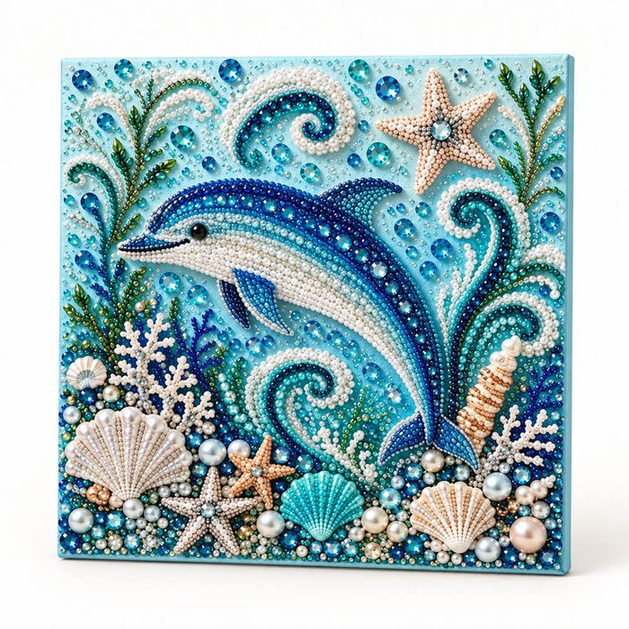 Dolphin Ocean Pearl Diamond Painting Kit hero image