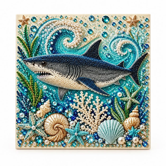 Shark Ocean Pearl Diamond Painting Kit hero image