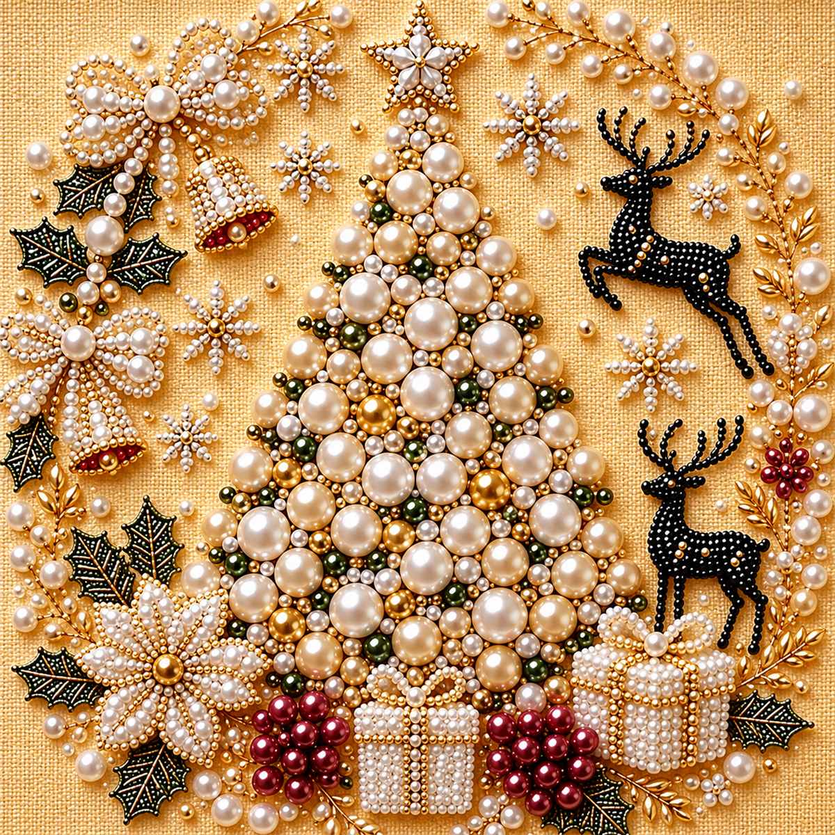 Pearl Christmas Tree Reindeer — detail image