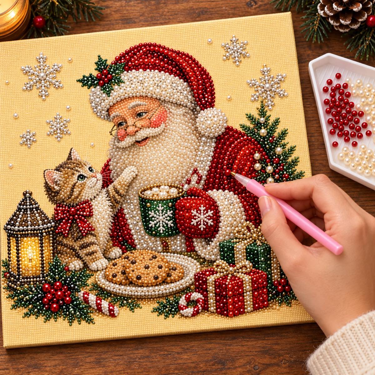Santa Cat Christmas — process image