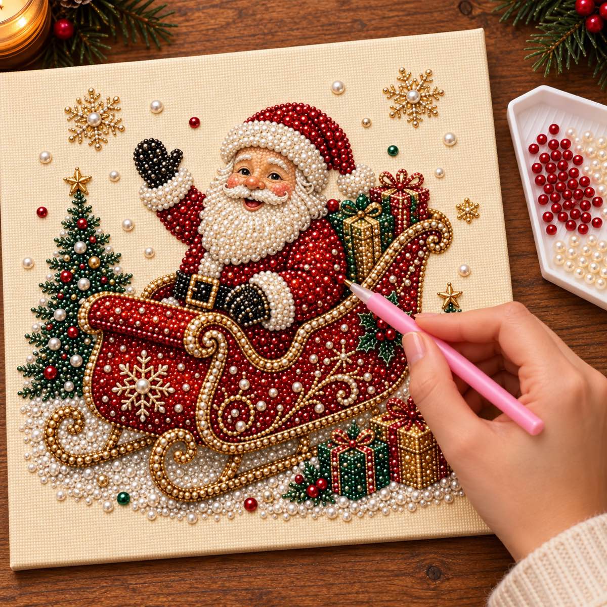 Santa Sleigh Christmas — process image