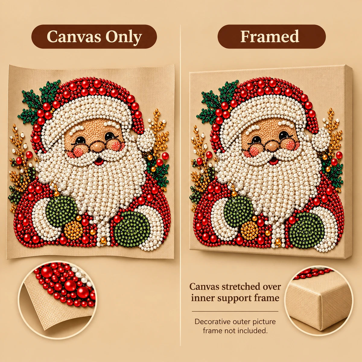 Santa With Glasses pearl painting kit – style image