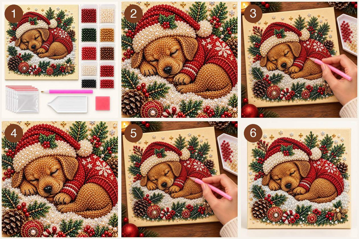 Sleeping Puppy Christmas — tutorial image