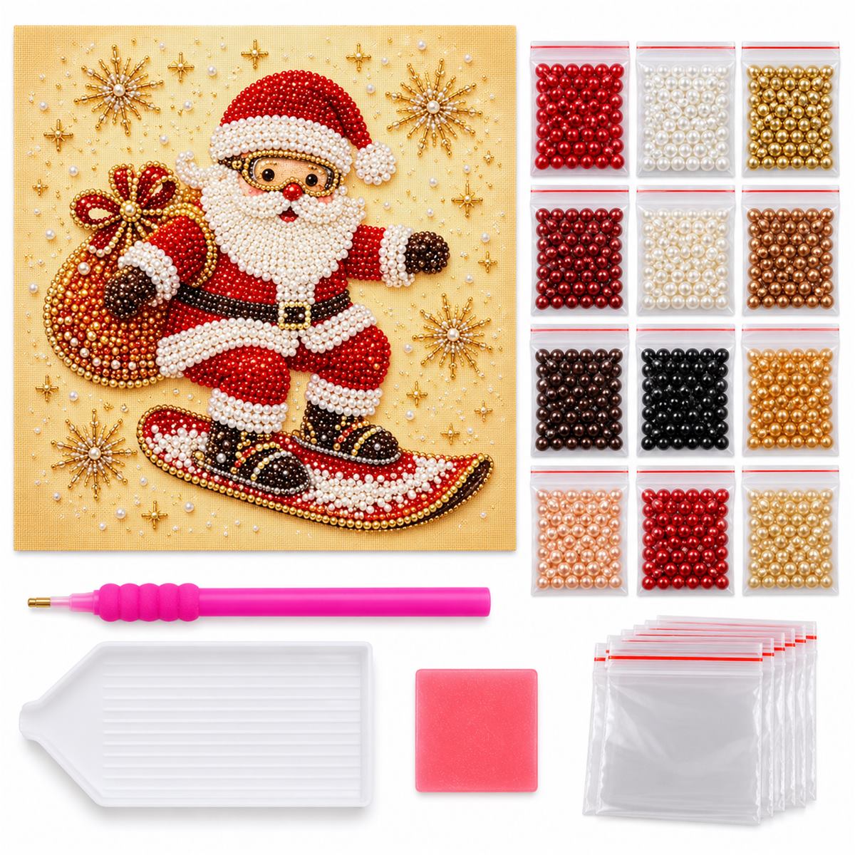 Snowboarding Santa Gift Sack — kit image