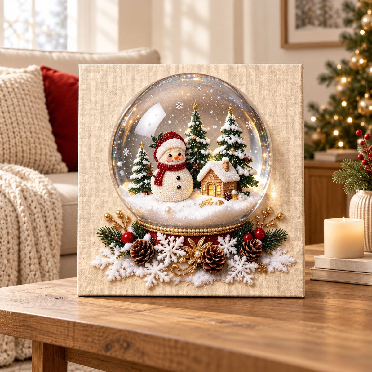 Snowman Cottage Snow Globe — room image