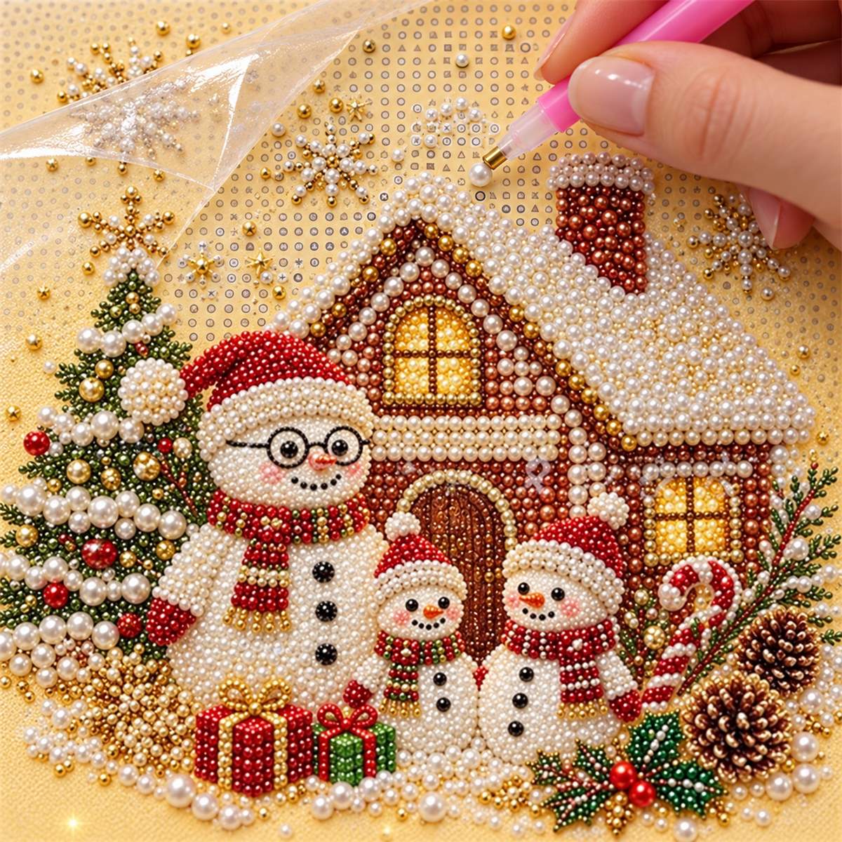Snowman Family Cottage — process image