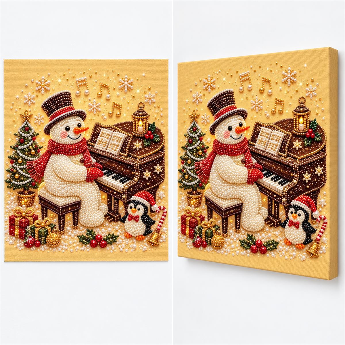 Snowman Piano Penguin — style image