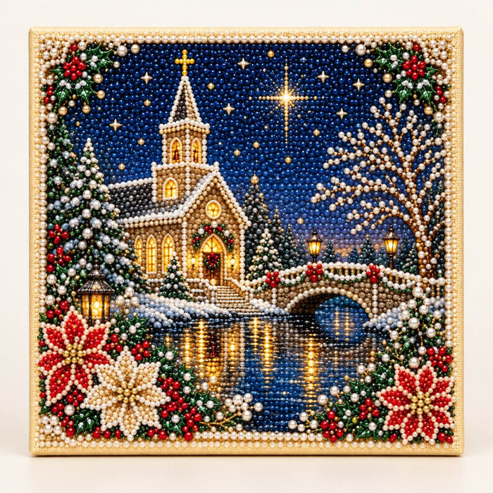 Snowy Church Christmas Night — hero image