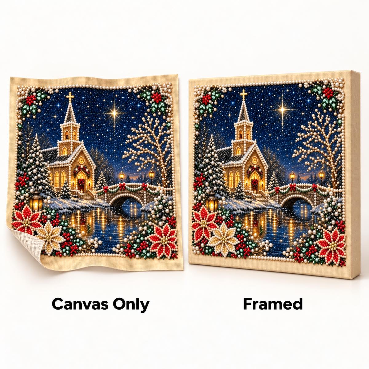 Snowy Church Christmas Night — style image
