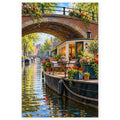 `01-amsterdam-houseboat-flower-deck-hero.webp` — Full Amsterdam Houseboat Flower Deck paint by numbers artwork centered on pure white in a 1:1 square, with original proportions preserved and a subtle soft shadow.