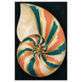 Full Art Deco Shell Sunburst paint by numbers artwork on a clean white square, complete design shown at its original proportions with a subtle soft shadow.