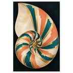 Full Art Deco Shell Sunburst paint by numbers artwork on a clean white square, complete design shown at its original proportions with a subtle soft shadow.