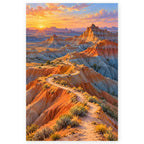 Badlands Blue Shadow paint by numbers artwork on a front-facing canvas against a white background