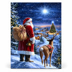 Beneath the Christmas Star paint by numbers artwork on a front-facing canvas against a white background