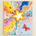 Butterfly Starburst paint by numbers artwork on a front-facing canvas against a white background