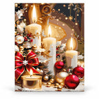 Candlelit Christmas Abundance paint by numbers artwork on a front-facing canvas against a white background