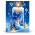 Candlelit Winter Forest paint by numbers artwork on a front-facing canvas against a white background