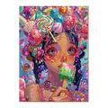 White-background original candy pop girl diamond painting artwork
