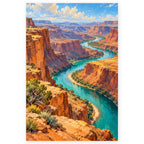 Canyon River Switchback paint by numbers artwork on a front-facing canvas against a white background