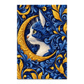 Completed Celestial Moon Cat 20 × 30 cm diamond painting on white
