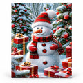 The Christmas Giftkeeper paint by numbers artwork on a front-facing canvas against a white background