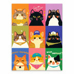 Colorful Cat Meme Collage paint by numbers artwork on a front-facing canvas against a white background