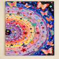 Cosmic Butterflies Starry Spiral paint by numbers artwork on a front-facing canvas against a white background