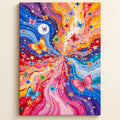 Cosmic Butterfly Nebula Galaxy paint by numbers artwork on a front-facing canvas against a white background