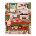 Cottage Apple Pie Baking Kitchen artwork on a front-facing frameless canvas against a white background.