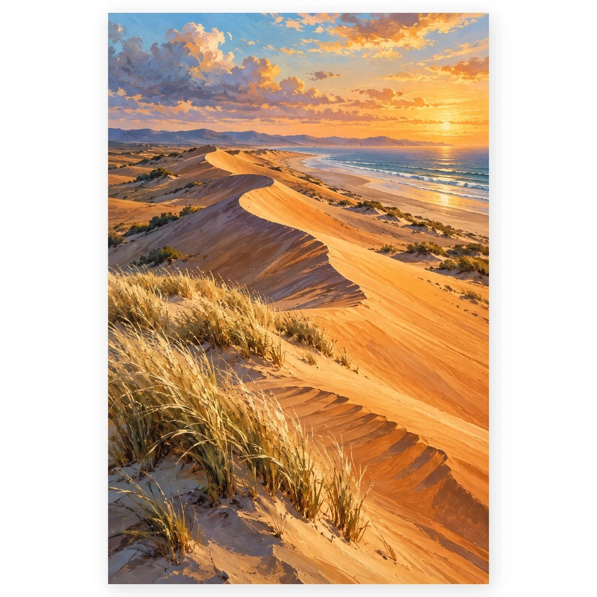 Desert Dune Grass paint by numbers artwork on a front-facing canvas against a white background